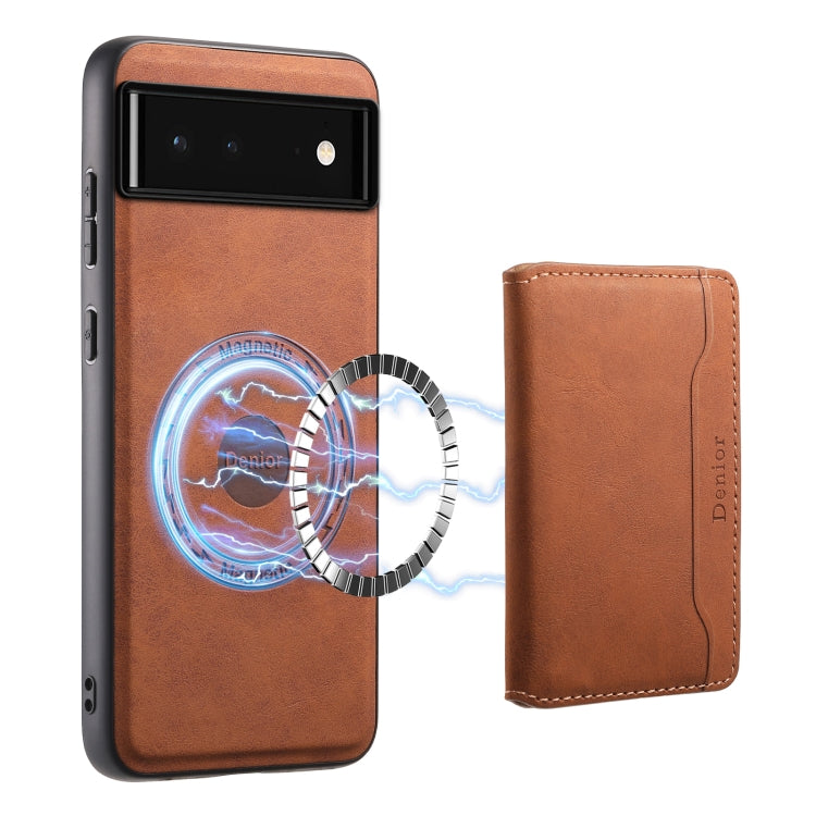 For Google Pixel 6 Denior D13 Retro Texture Leather MagSafe Card Bag Phone Case