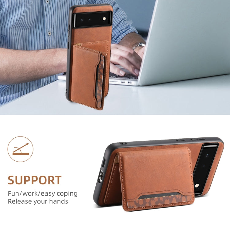 For Google Pixel 6 Denior D13 Retro Texture Leather MagSafe Card Bag Phone Case