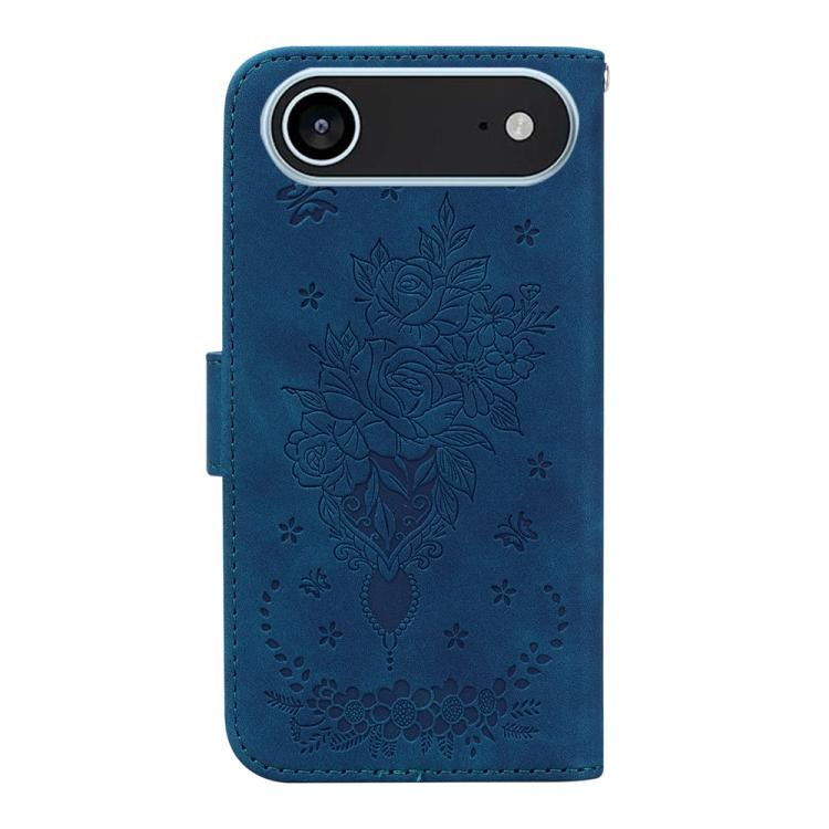 For iPhone Air Butterfly Rose Embossed Leather Phone Case