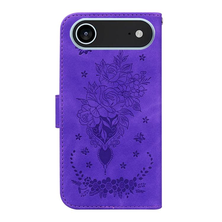 For iPhone Air Butterfly Rose Embossed Leather Phone Case