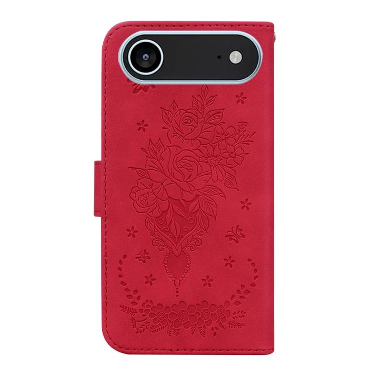 For iPhone Air Butterfly Rose Embossed Leather Phone Case