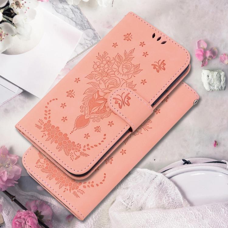 For iPhone Air Butterfly Rose Embossed Leather Phone Case