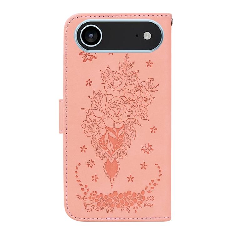 For iPhone Air Butterfly Rose Embossed Leather Phone Case