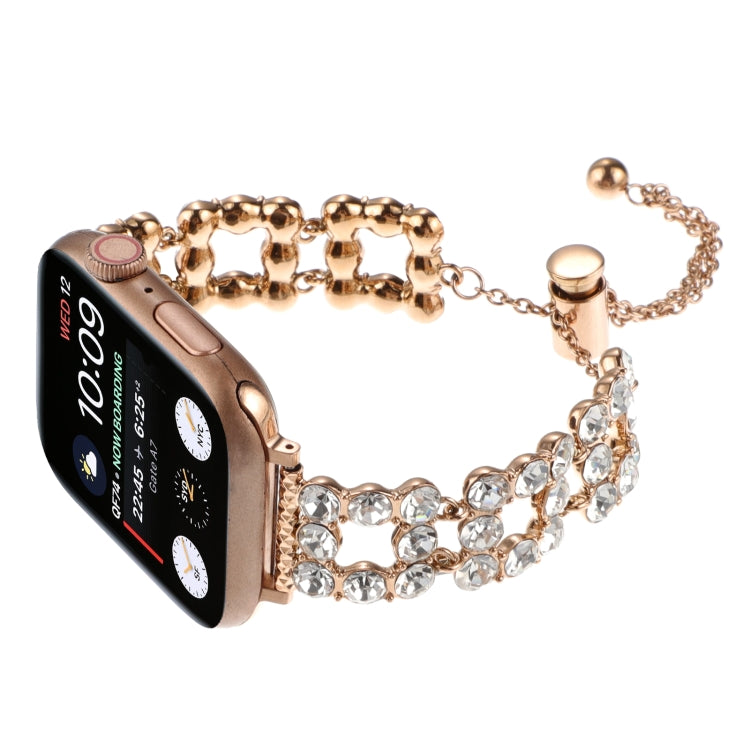 For Apple Watch Series 9 45mm Rhinestone Metal Bracelet Watch Band