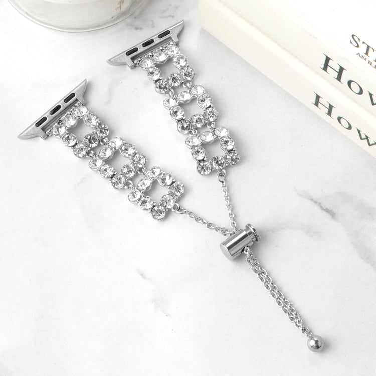 For Apple Watch Series 7 41mm Rhinestone Metal Bracelet Watch Band