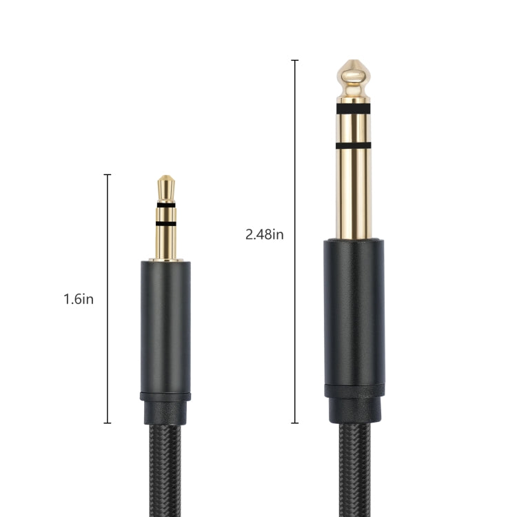3662-3662BK 3.5mm Male to 6.35mm Male Stereo Amplifier Audio Cable, Length:3m