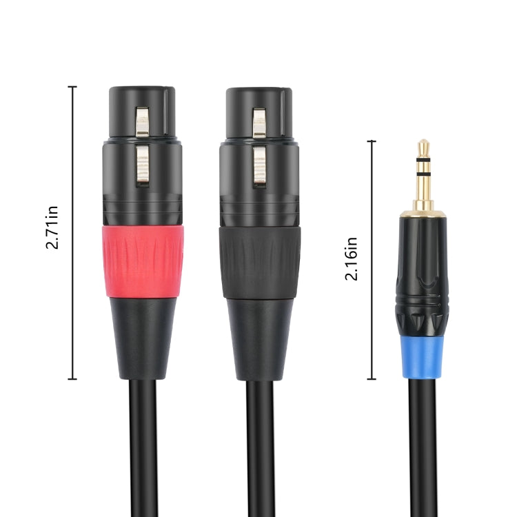 TC195BUXK107RE 3.5mm Male to Dual XLR 3pin Female Audio Cable, Length:3m - Black