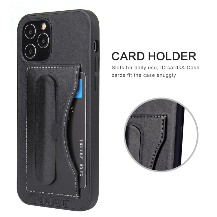 For iPhone 12 mini Fierre Shann Full Coverage Protective Leather Case with Holder & Card Slot
