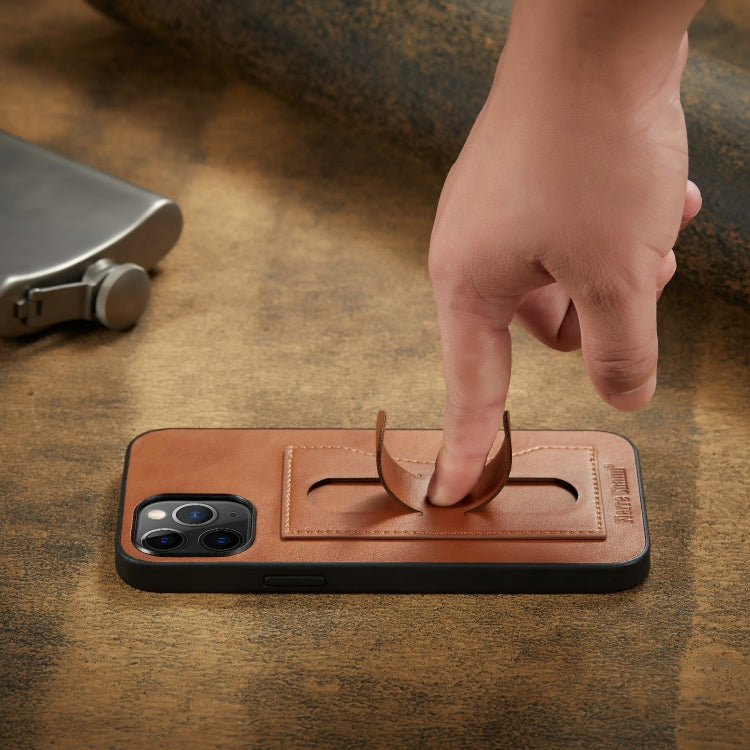 For iPhone 12 mini Fierre Shann Full Coverage Protective Leather Case with Holder & Card Slot