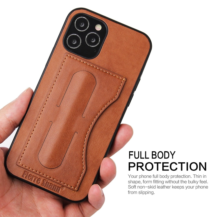 For iPhone 12 mini Fierre Shann Full Coverage Protective Leather Case with Holder & Card Slot