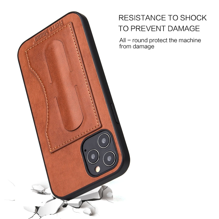 For iPhone 12 mini Fierre Shann Full Coverage Protective Leather Case with Holder & Card Slot