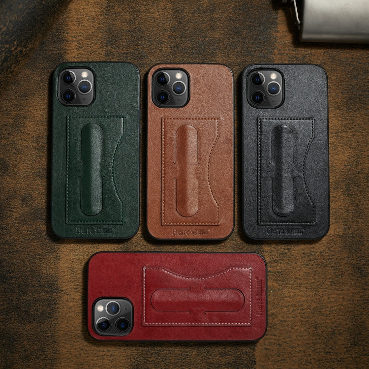 For iPhone 12 mini Fierre Shann Full Coverage Protective Leather Case with Holder & Card Slot