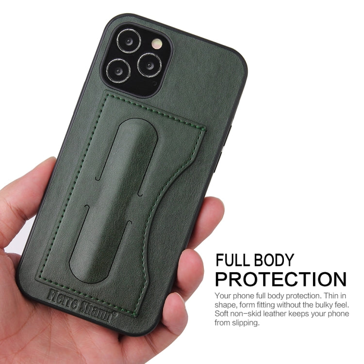 For iPhone 12 mini Fierre Shann Full Coverage Protective Leather Case with Holder & Card Slot