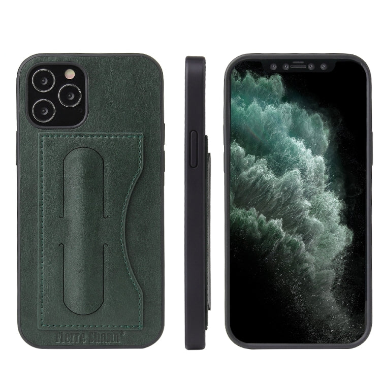 For iPhone 12 / 12 Pro Fierre Shann Full Coverage Protective Leather Case with Holder & Card Slot