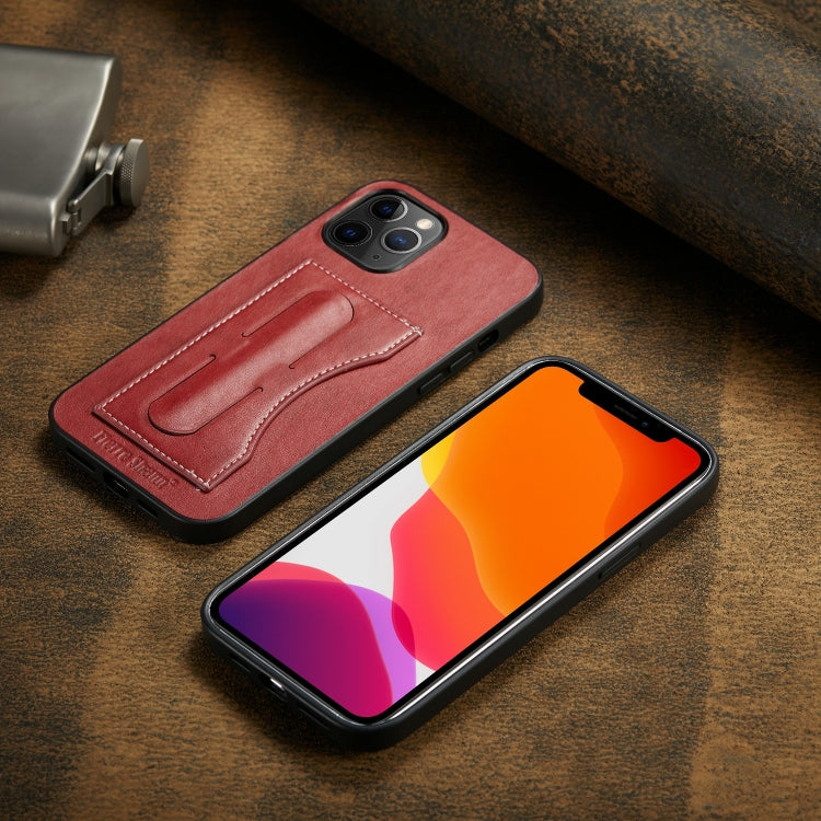 For iPhone 12 Pro Max Fierre Shann Full Coverage Protective Leather Case with Holder & Card Slot