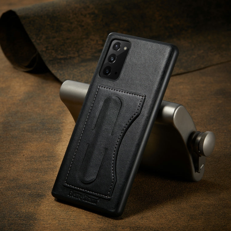 For Samsung Galaxy Note20 Fierre Shann Full Coverage Protective Leather Case with Holder & Card Slot