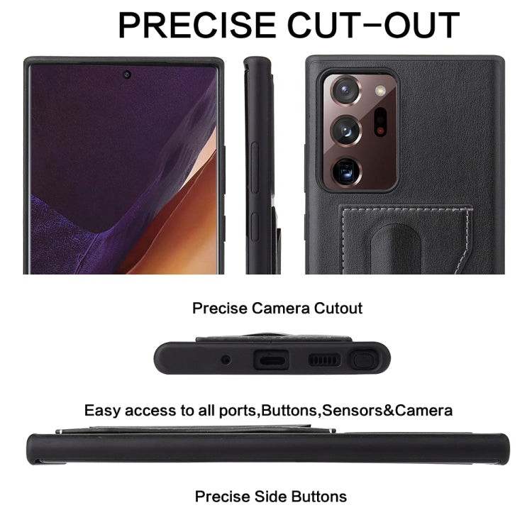For Samsung Galaxy Note20 Fierre Shann Full Coverage Protective Leather Case with Holder & Card Slot