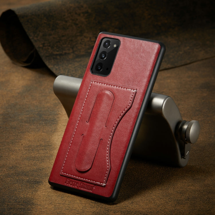 For Samsung Galaxy Note20 Fierre Shann Full Coverage Protective Leather Case with Holder & Card Slot