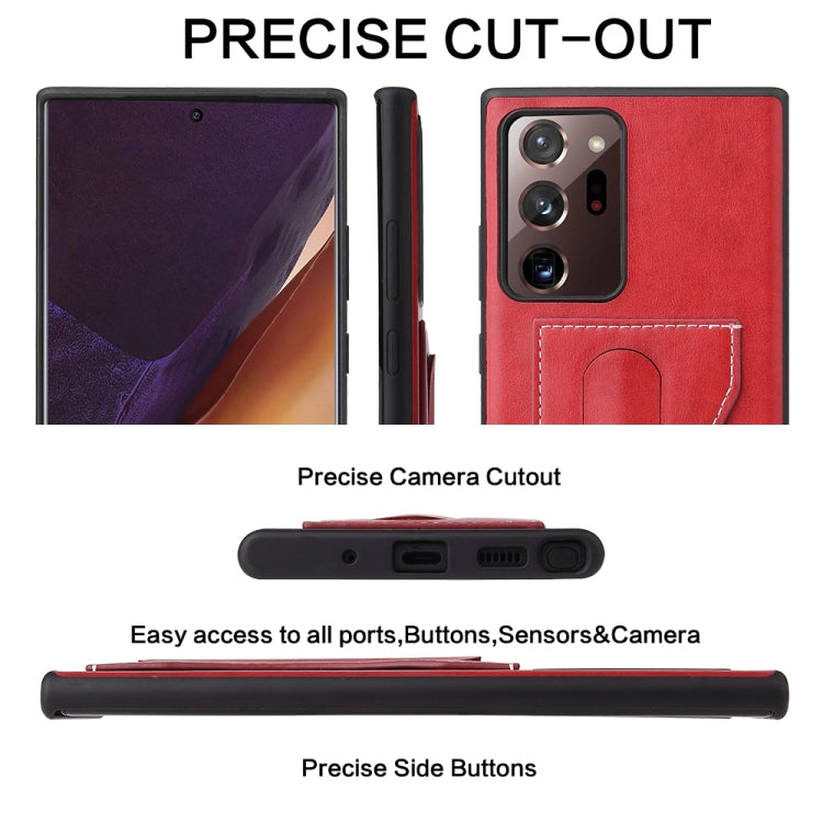 For Samsung Galaxy Note20 Fierre Shann Full Coverage Protective Leather Case with Holder & Card Slot