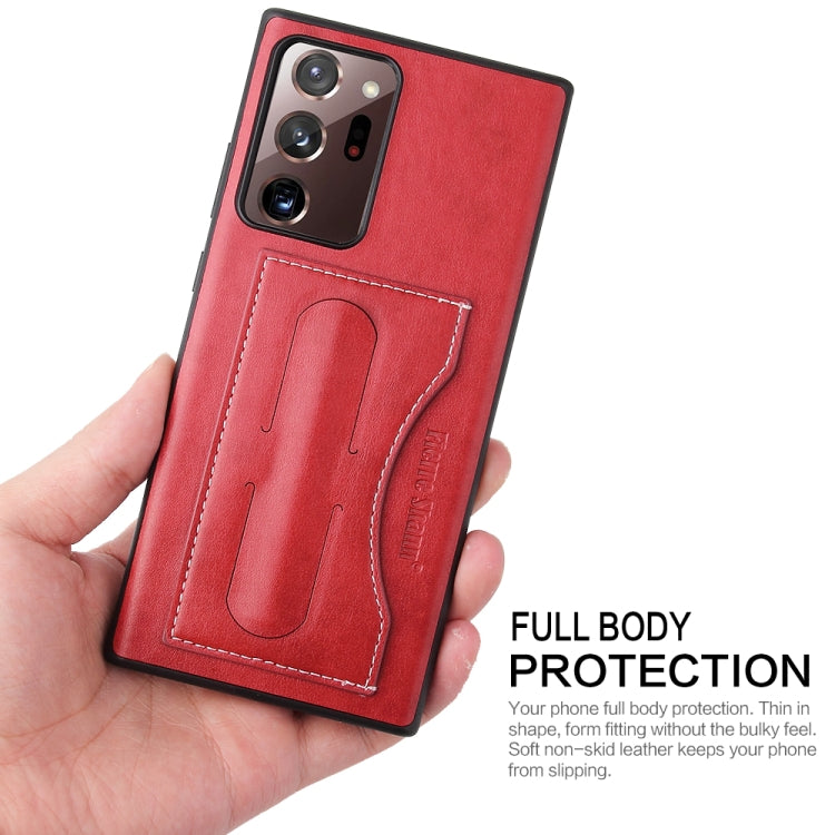 For Samsung Galaxy Note20 Fierre Shann Full Coverage Protective Leather Case with Holder & Card Slot