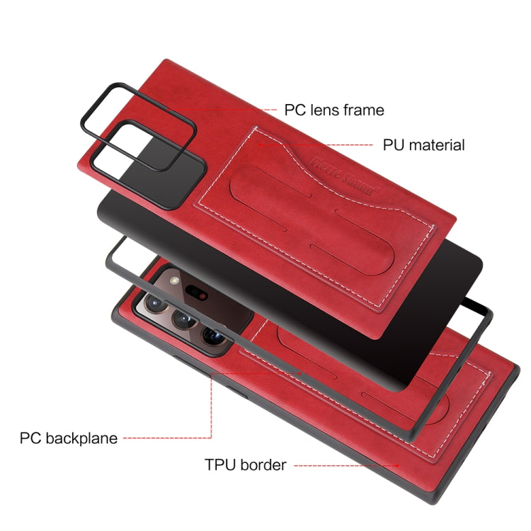 For Samsung Galaxy Note20 Fierre Shann Full Coverage Protective Leather Case with Holder & Card Slot