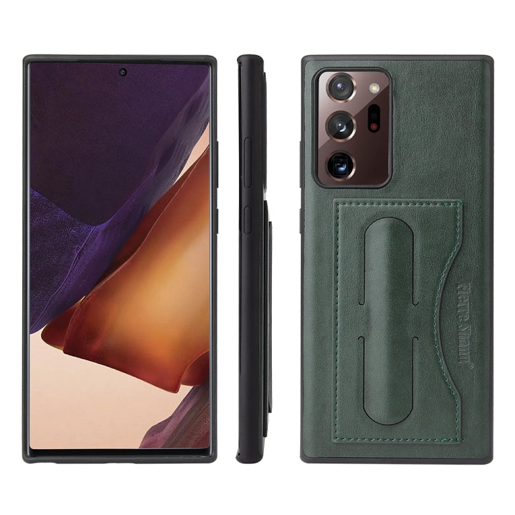 For Samsung Galaxy Note20 Fierre Shann Full Coverage Protective Leather Case with Holder & Card Slot