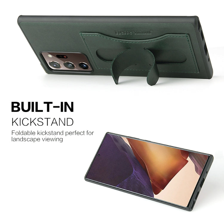 For Samsung Galaxy Note20 Fierre Shann Full Coverage Protective Leather Case with Holder & Card Slot