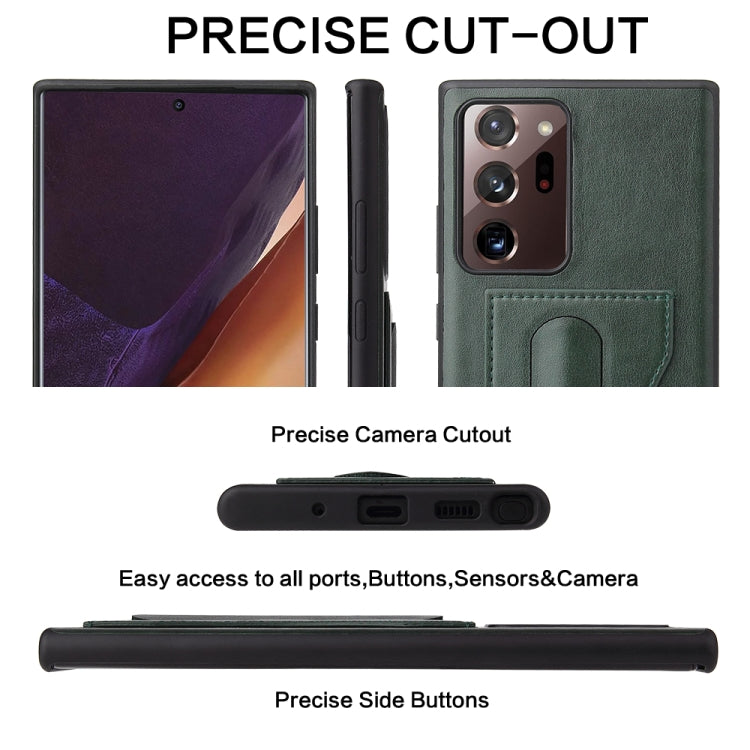 For Samsung Galaxy Note20 Fierre Shann Full Coverage Protective Leather Case with Holder & Card Slot
