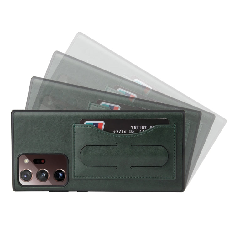 For Samsung Galaxy Note20 Fierre Shann Full Coverage Protective Leather Case with Holder & Card Slot