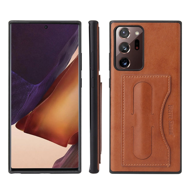 For Samsung Galaxy Note20 Ultra Fierre Shann Full Coverage Protective Leather Case with Holder & Card Slot