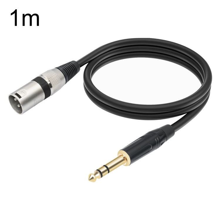 TC145BK55 6.35mm 1/4 TRS Male to XLR 3pin Male Microphone Cable, Length:1m - Black