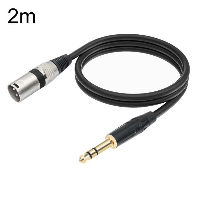 TC145BK55 6.35mm 1/4 TRS Male to XLR 3pin Male Microphone Cable, Length:2m - Black