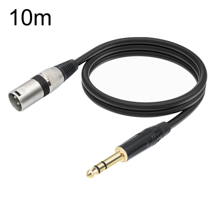 TC145BK55 6.35mm 1/4 TRS Male to XLR 3pin Male Microphone Cable, Length:10m - Black