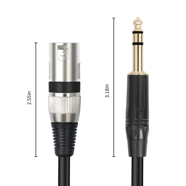 TC145BK55 6.35mm 1/4 TRS Male to XLR 3pin Male Microphone Cable, Length:2m - Black