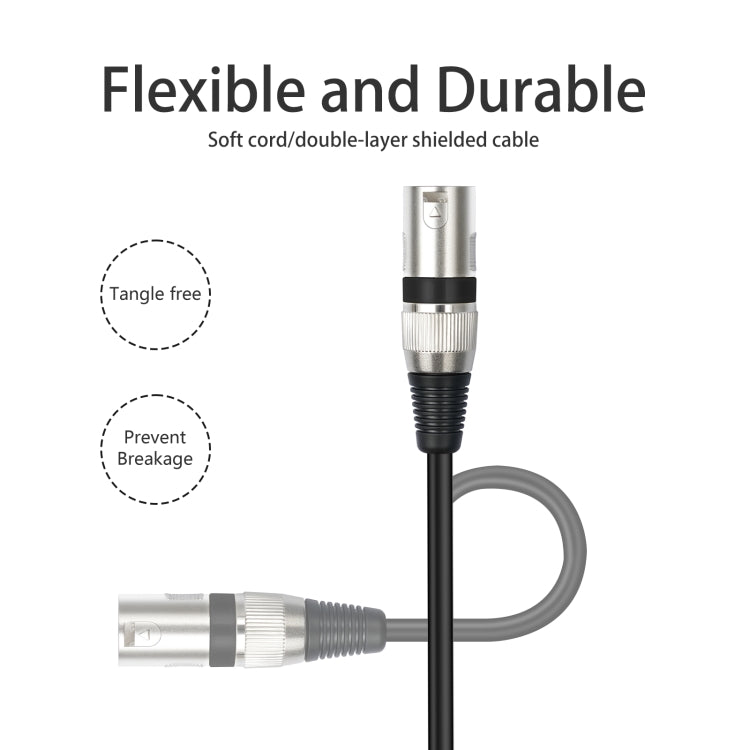 TC145BK55 6.35mm 1/4 TRS Male to XLR 3pin Male Microphone Cable, Length:10m - Black