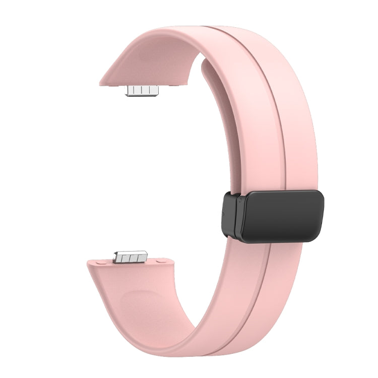 For Huawei Watch Fit3 Magnetic Folding Black Buckle Silicone Watch Band
