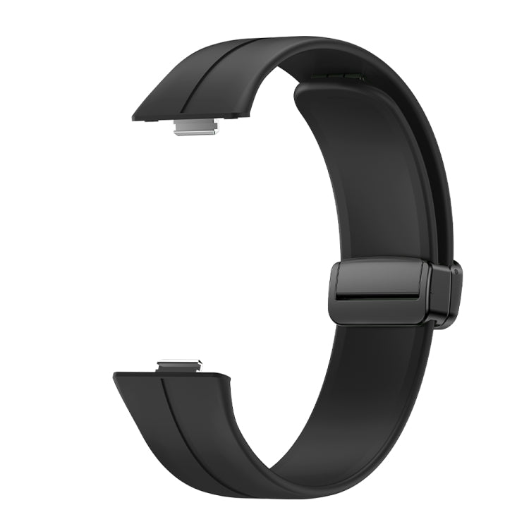 For Huawei Watch Fit3 Magnetic Folding Black Buckle Silicone Watch Band