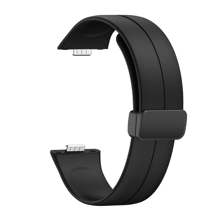 For Huawei Watch Fit3 Magnetic Folding Black Buckle Silicone Watch Band