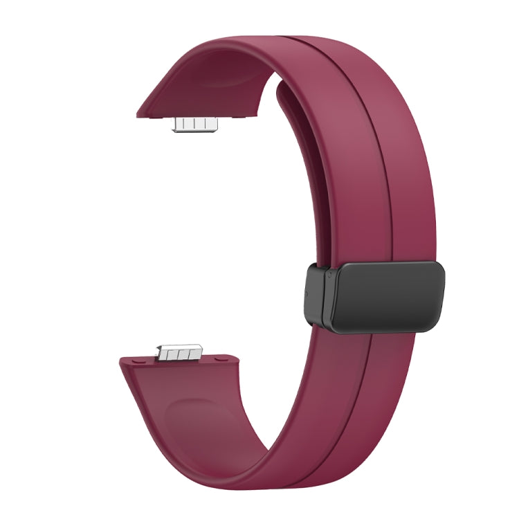 For Huawei Watch Fit3 Magnetic Folding Black Buckle Silicone Watch Band