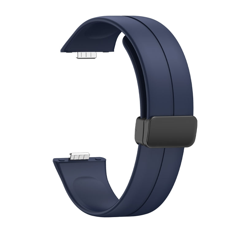 For Huawei Watch Fit3 Magnetic Folding Black Buckle Silicone Watch Band