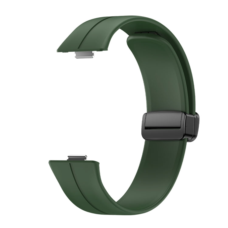 For Huawei Watch Fit3 Magnetic Folding Black Buckle Silicone Watch Band
