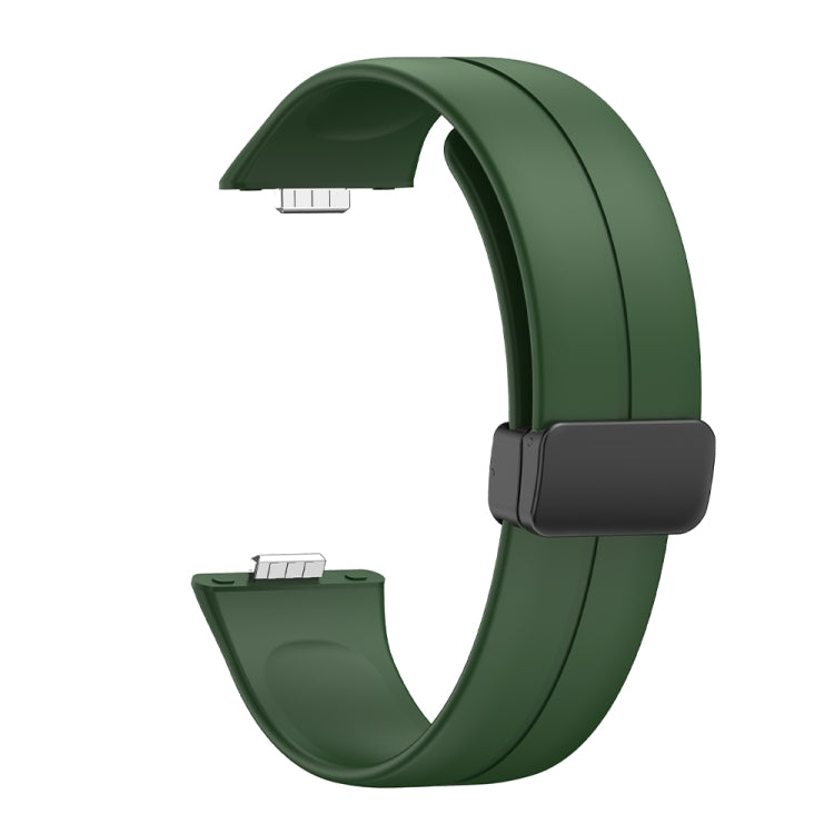 For Huawei Watch Fit3 Magnetic Folding Black Buckle Silicone Watch Band