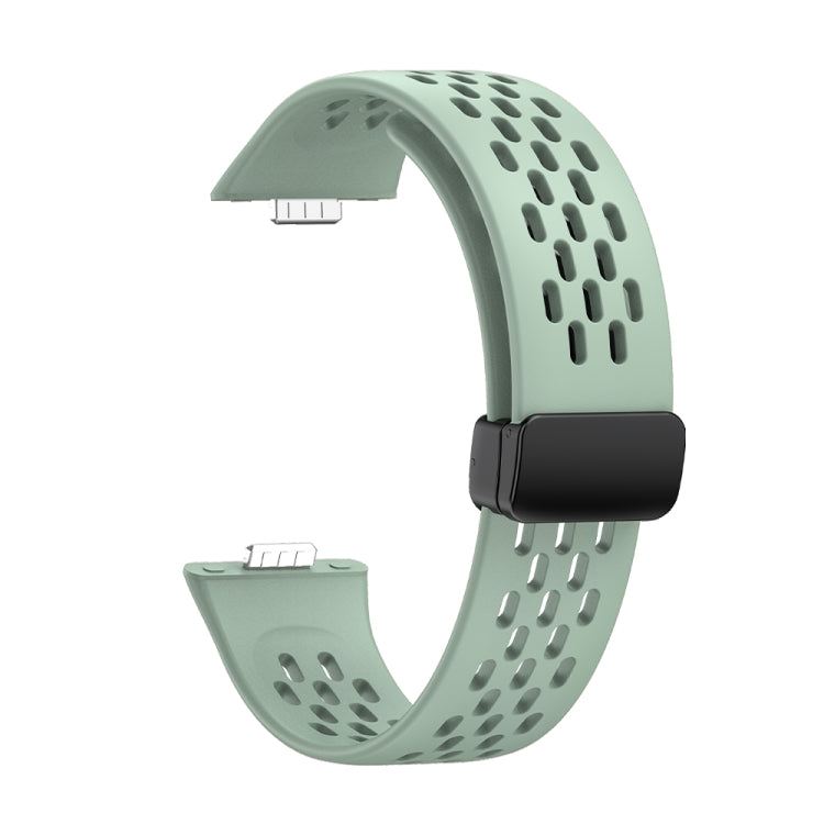 For Huawei Watch Fit 5 / Fit 5 Pro / Fit 4 Hole Style Magnetic Folding Black Buckle Silicone Watch Band