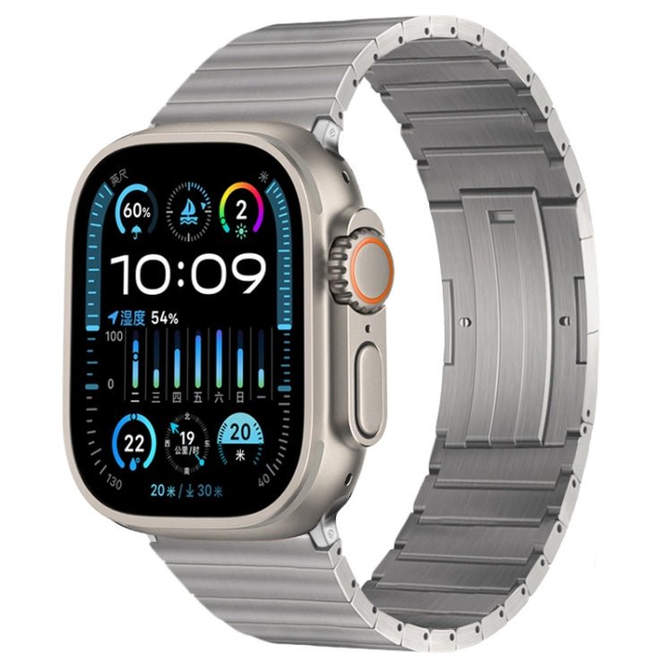 For Apple Watch Ultra 2 49mm PG60 Single Bead Bamboo Joint Titanium Metal Watch Band