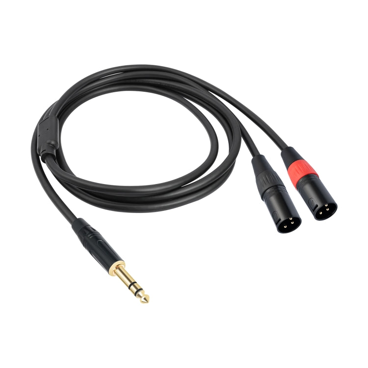 TC145YXK108RE-10 6.35mm 1/4 TRS Male to Dual XLR Male Audio Cable, Length:2m - Black