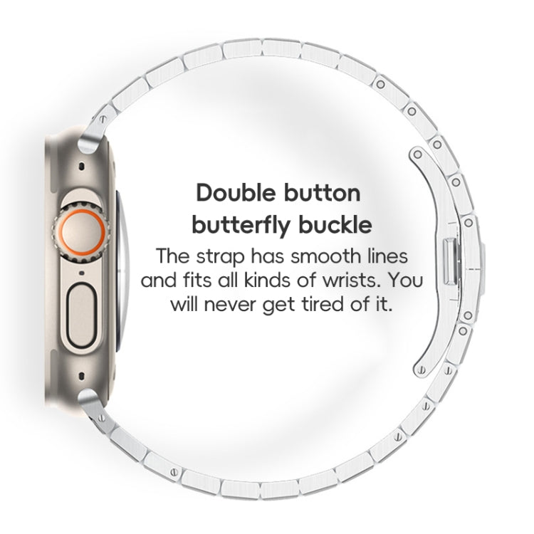 For Apple Watch Series 7 45mm PG94 Dual-link Modified Stainless Steel Watch Band