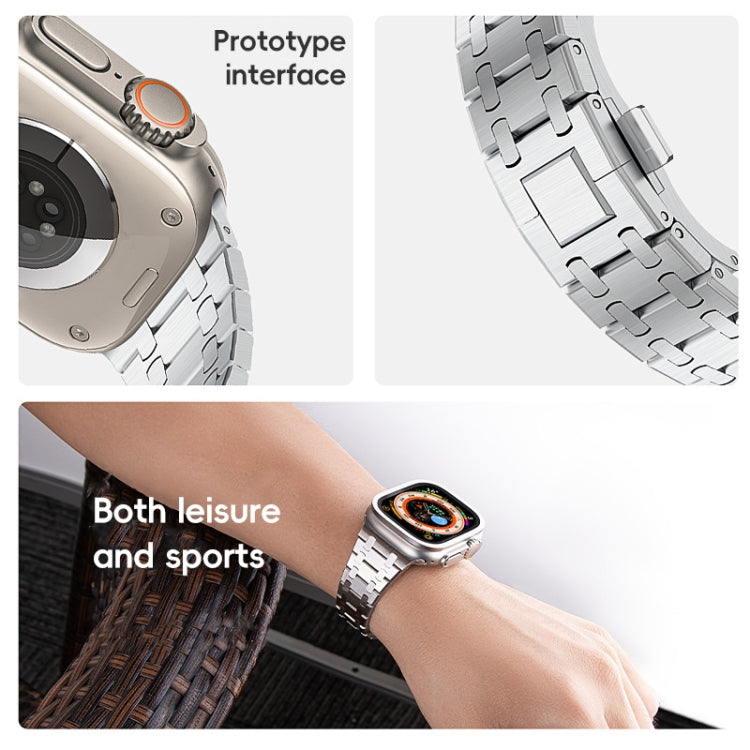 For Apple Watch SE 2023 44mm PG94 Dual-link Modified Stainless Steel Watch Band