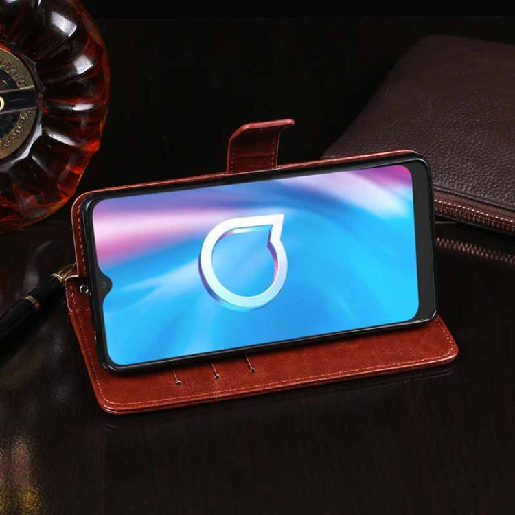 For Alcatel 1SE 2020 idewei Crazy Horse Texture Horizontal Flip Leather Case with Holder & Card Slots & Wallet