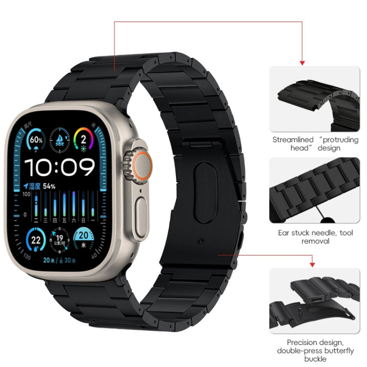 For Apple Watch Ultra 49mm PG63 Three-Bead Protrusion Titanium Metal Watch Band