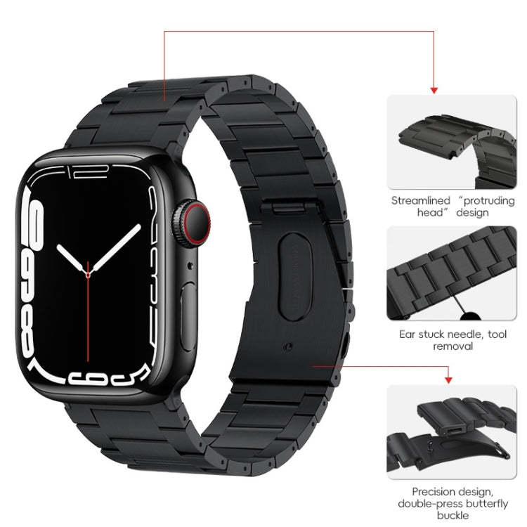 For Apple Watch Series 8 41mm PG63 Three-Bead Protrusion Titanium Metal Watch Band